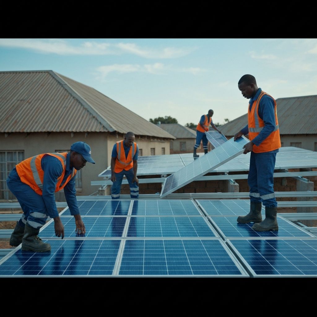 Hazel View Green Technologies team at solar installation